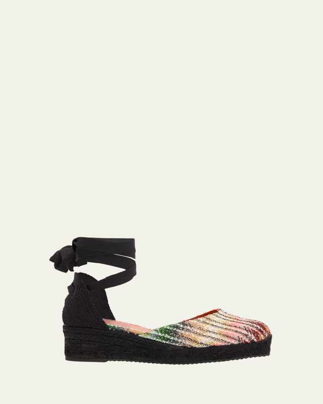 Eva Sequin Multi Ankle-Wrap Espadrilles